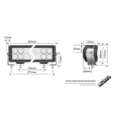 Barre lumineuse à double rangée de 20 LED STEDI ST4K 12 pouces