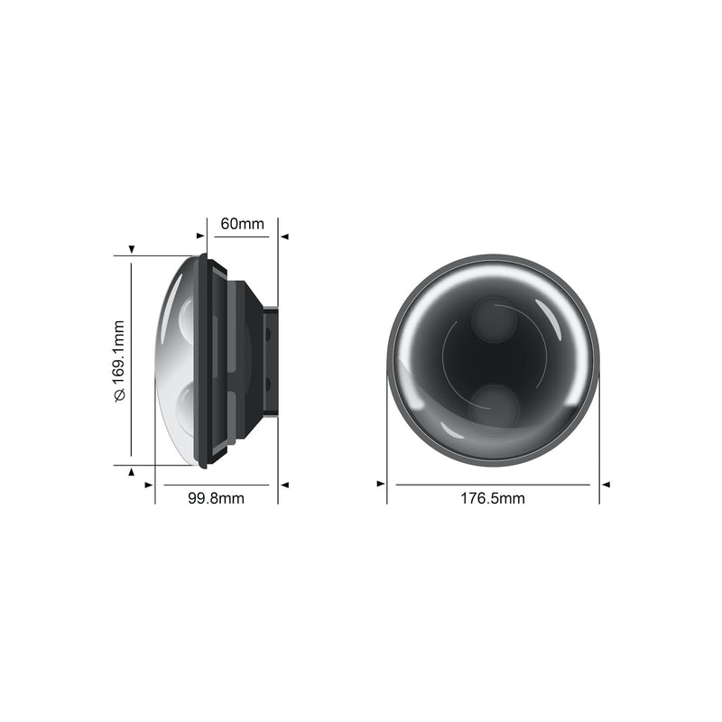 STEDI 7-inch Carbon Black LED Headlight